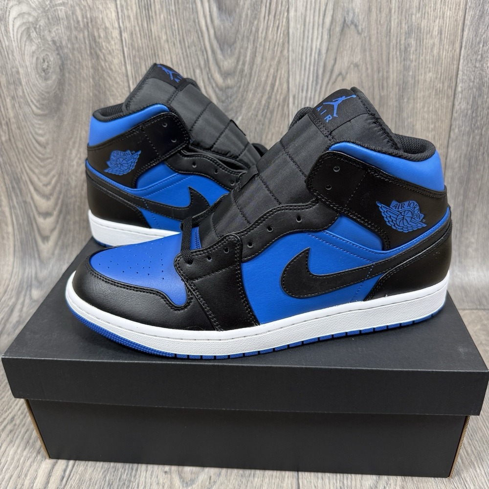 Air Jordan 1 Mid Black Royal Blue New in box Sz 12